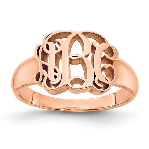 Personalized Cursive Letter Monogram Ring