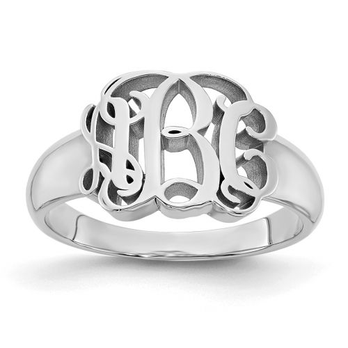 Personalized Cursive Letter Monogram Ring