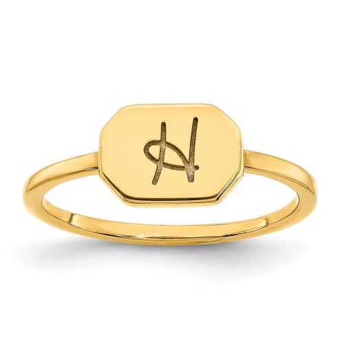 Octagonal Monogram Signet Ring