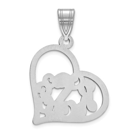 Openwork Cursive Letter Monogram Heart Pendant and Chain