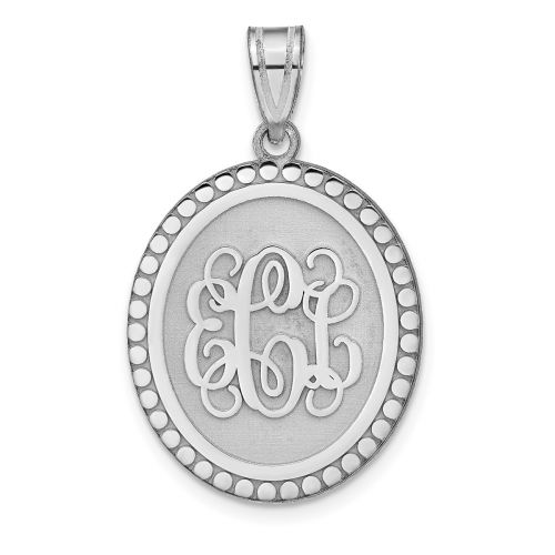 Monogram Pendant with Cursive Fonts in Brushed Finish Background