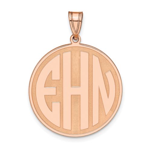 Block Letter Monogram Circle Pendant and Chain