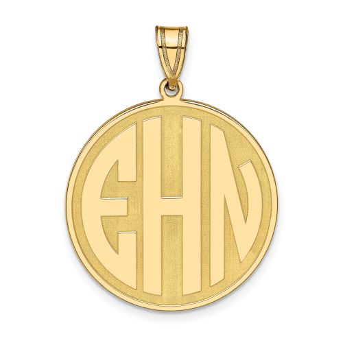 Block Letter Monogram Circle Pendant and Chain