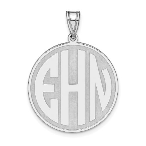 Block Letter Monogram Circle Pendant and Chain