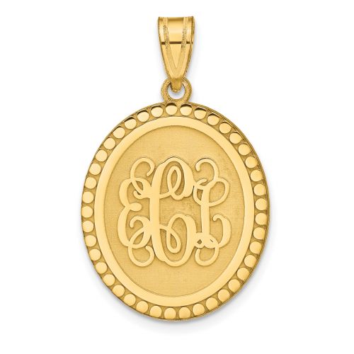 Monogram Pendant with Cursive Fonts in Brushed Finish Background