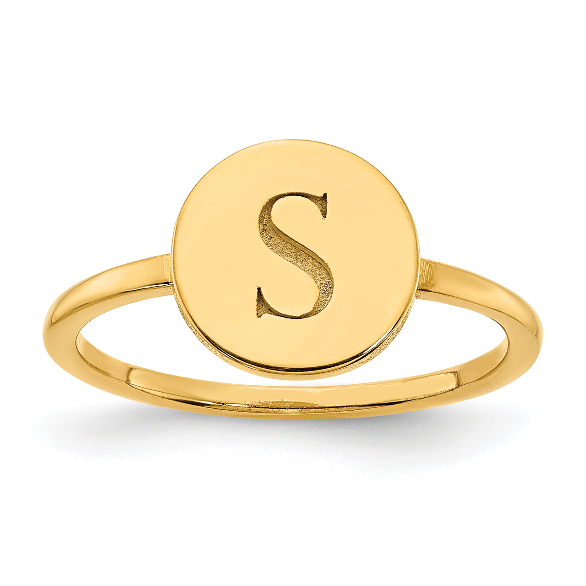 Initial S Letter Signet Ring With Diamond in 14K Solid Yellow Gold Sz 4.25  | eBay