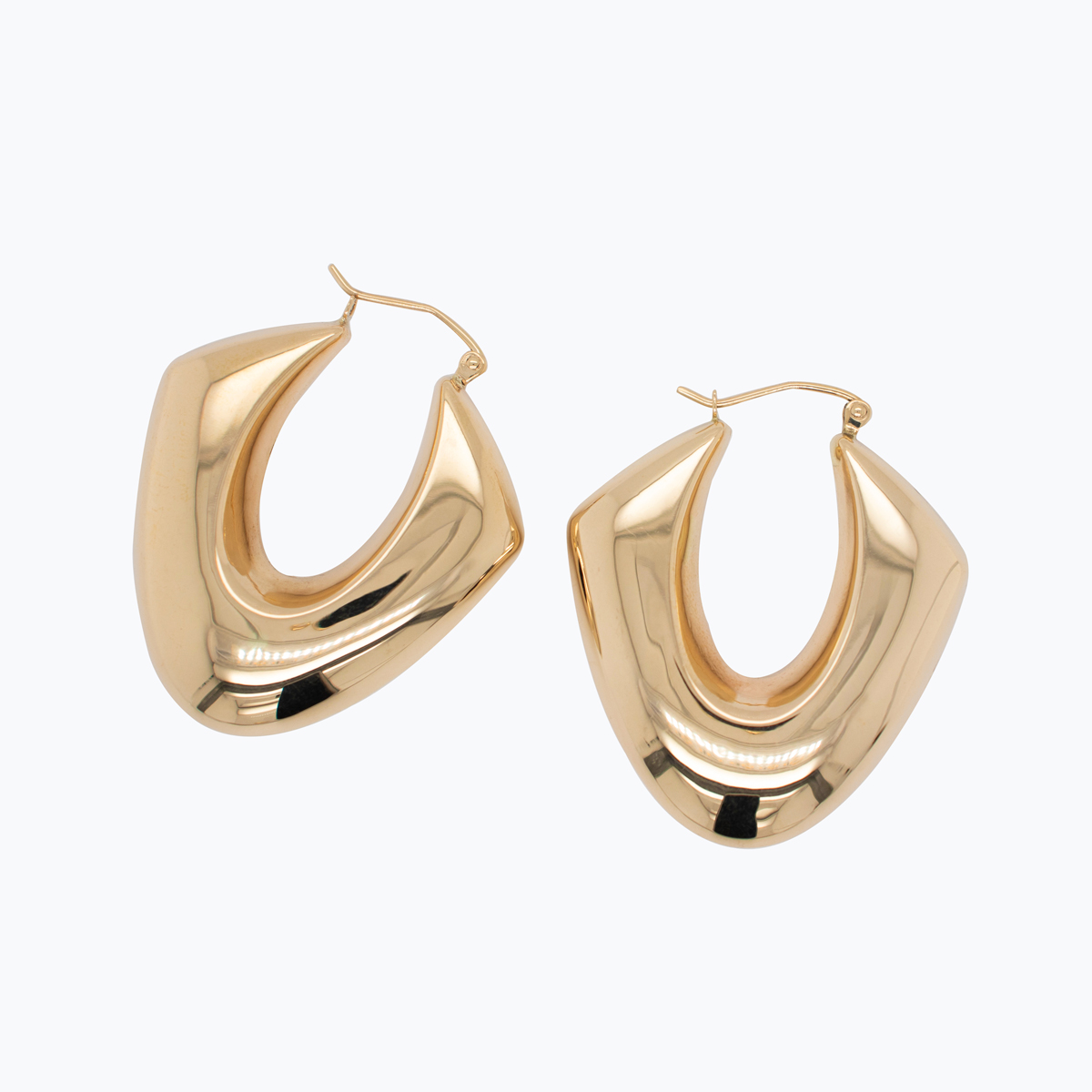 Heart On Lock Hoop Earrings with Diamond - Gold Vermeil - Oak & Luna