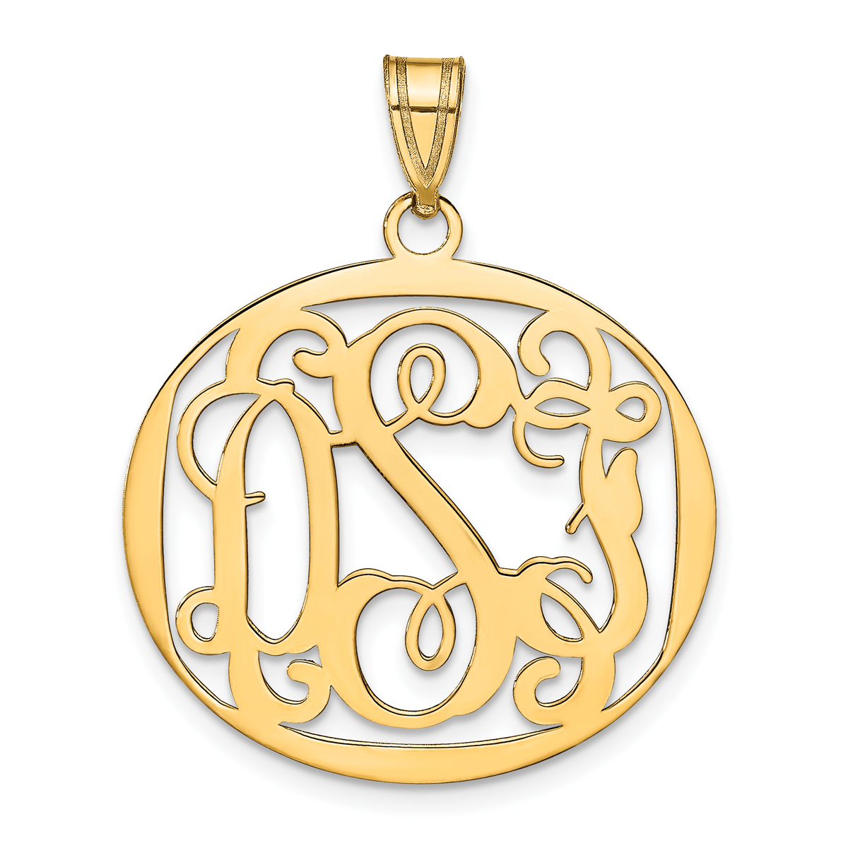 Personalized Large Monogram Pendant and Chain