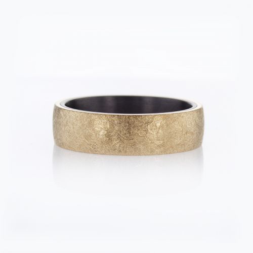 Tantalum inlay 14k Yellow Gold Men's Wedding Band