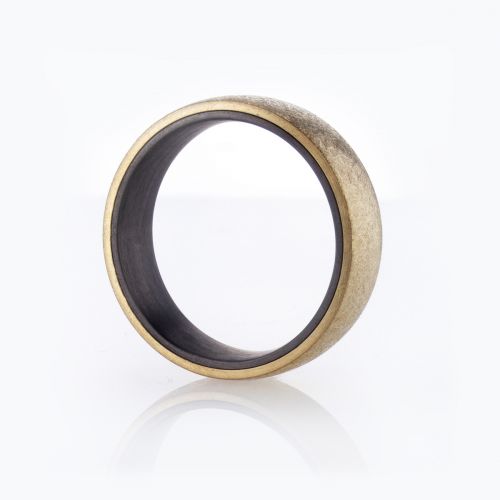 Tantalum inlay 14k Yellow Gold Men's Wedding Band