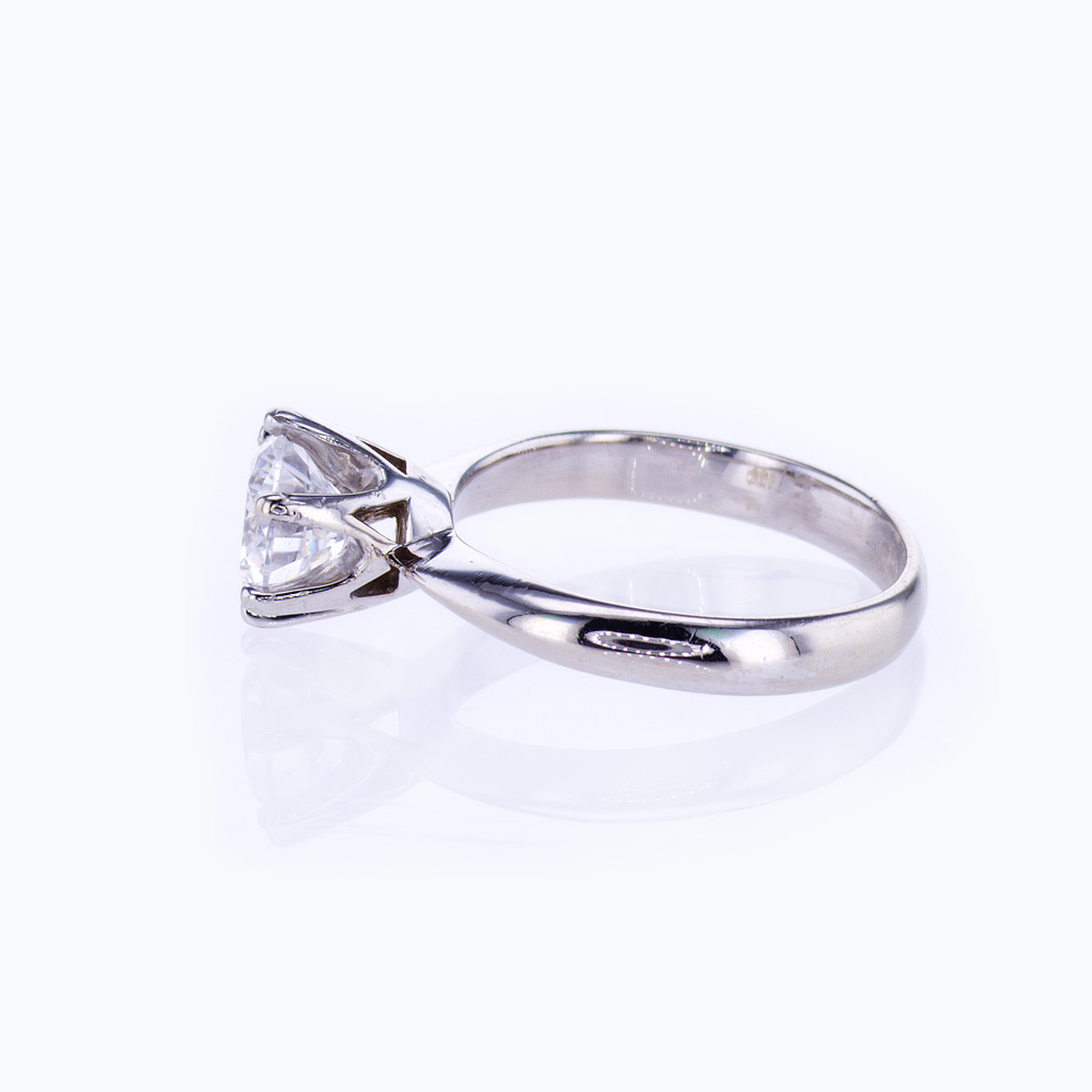 Dino Lonzano Six-prong Tapered Solitaire Engagement Ring