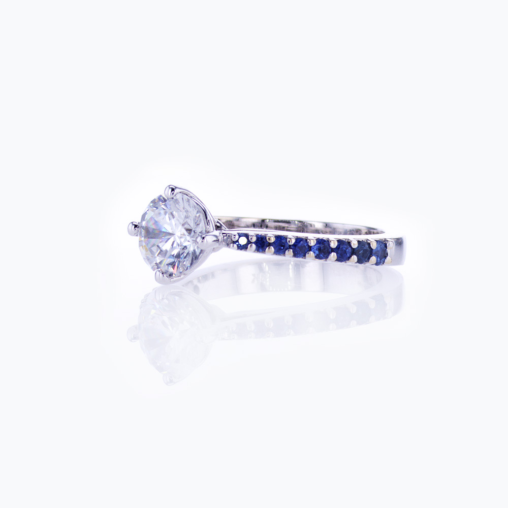 Sapphire-accented Engagement Ring Setting