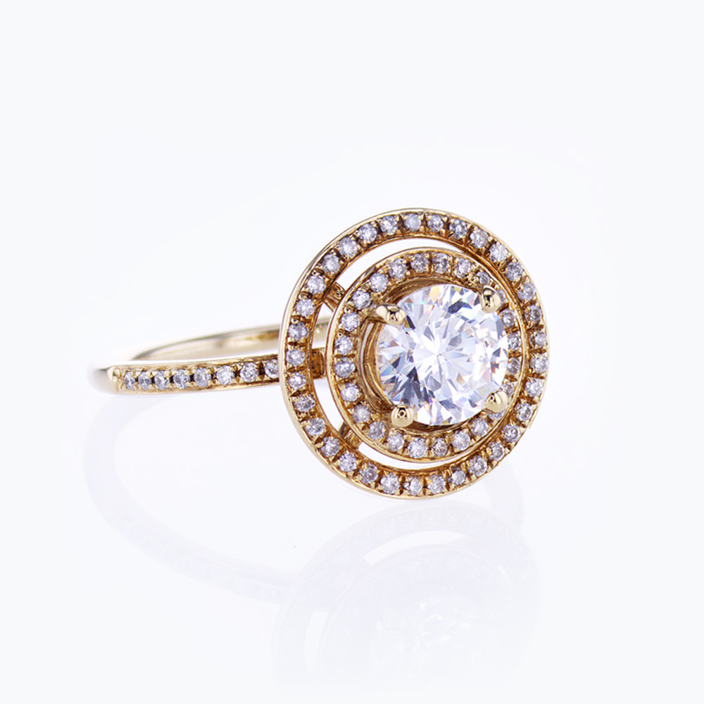 Double Halo Diamond Ring