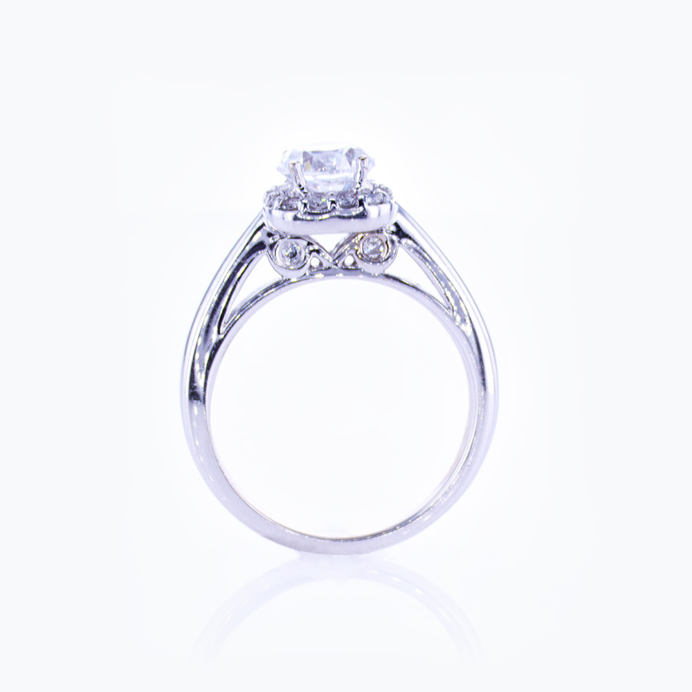 Dino Lonzano Cushion Halo Engagement Ring