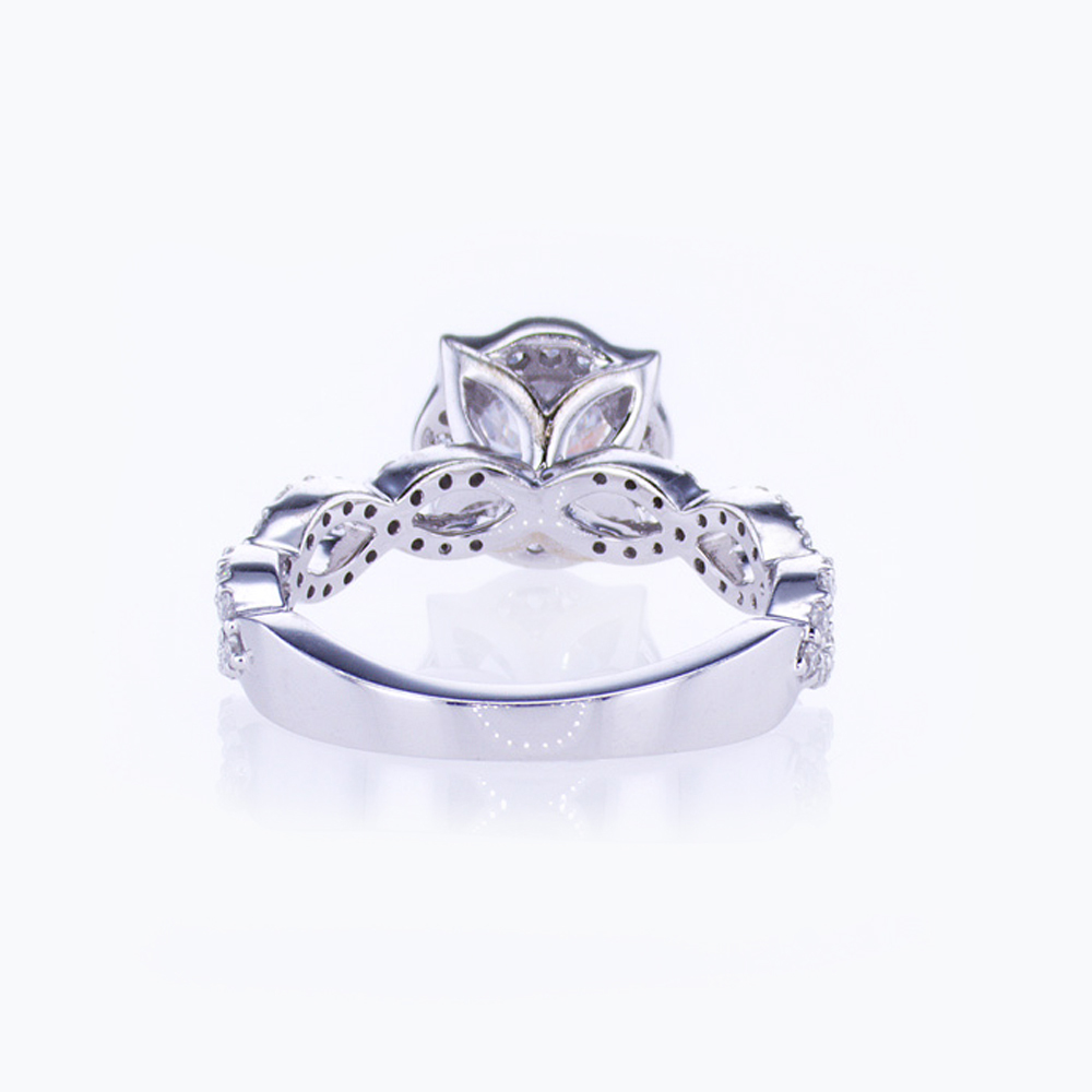 Diamond Accented Engagement Ring, Vintage-inspired