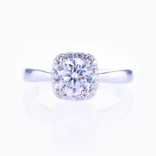 Dino Lonzano Cushion Halo Engagement Ring