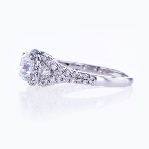 Dino Lonzano Trilliant and PavÃ© Diamond Engagement Ring