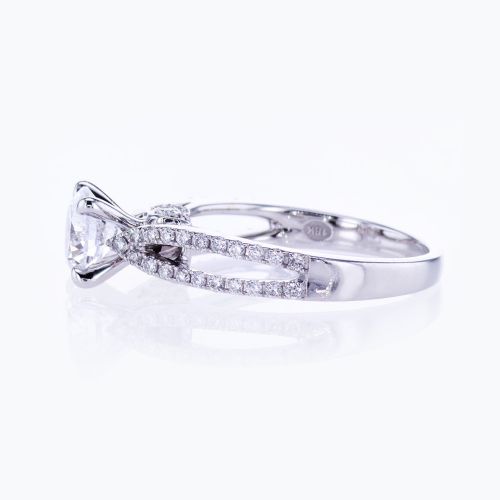 Diamond Accented Cathedral Engagement Ring