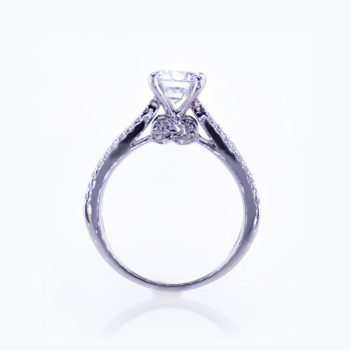 Diamond Accented Cathedral Engagement Ring