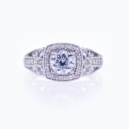 Diamond Accented Sculptural Engagement Ring