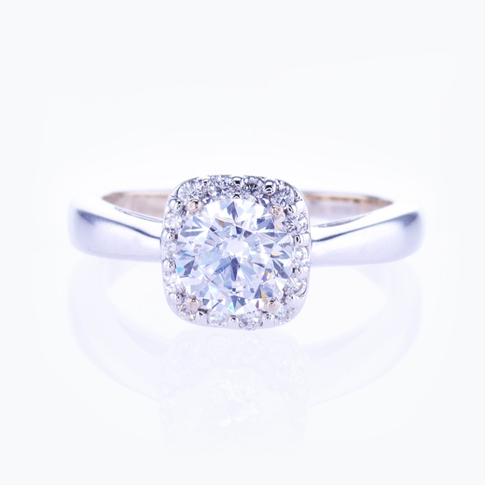 Dino Lonzano Cushion Halo Engagement Ring