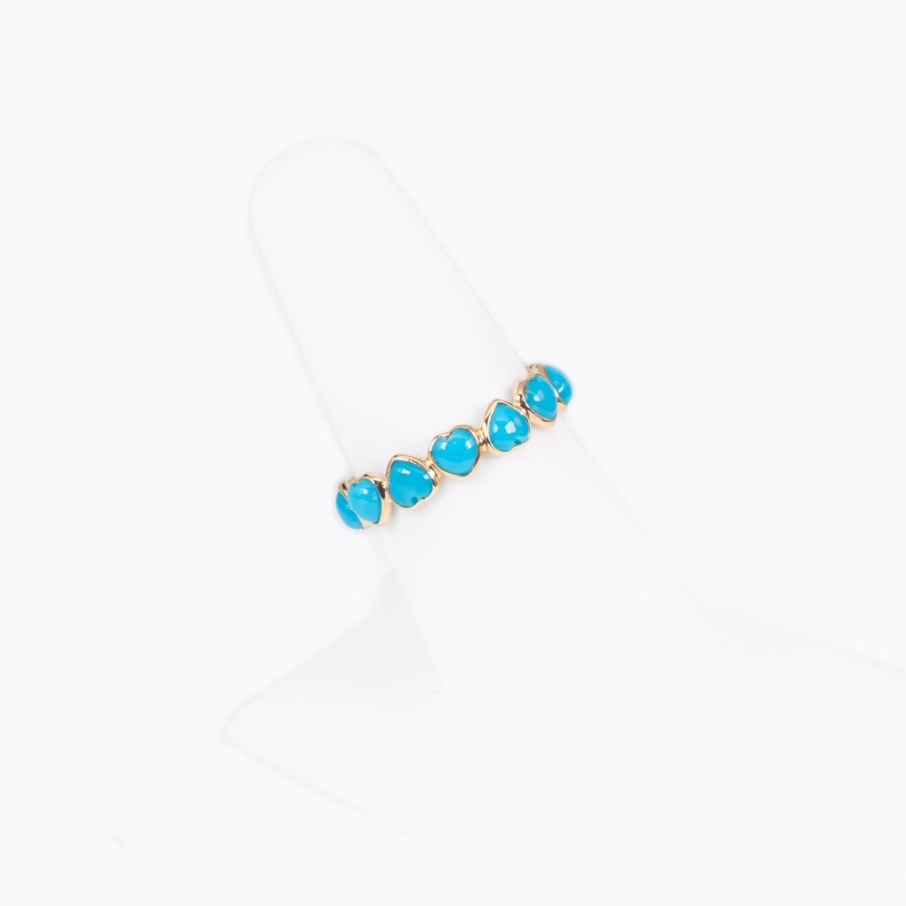 Turquoise Hearts Eternity Band