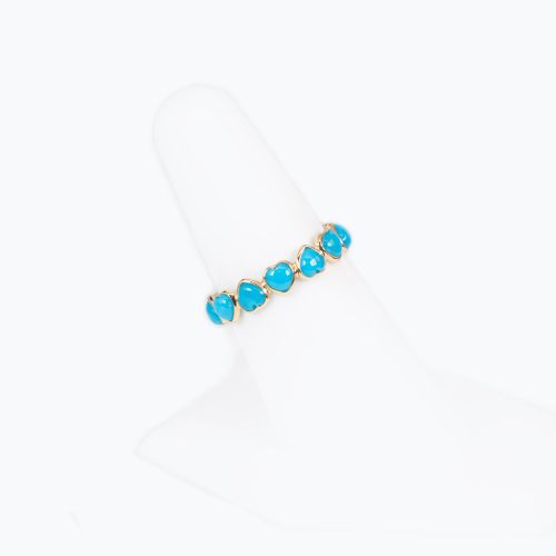 Turquoise Hearts Eternity Band