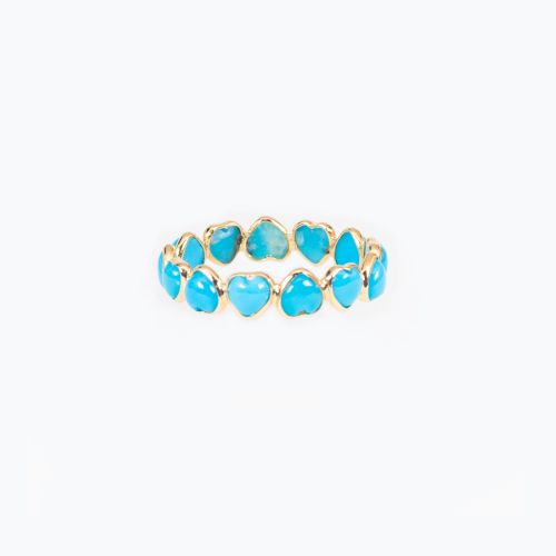 Turquoise Hearts Eternity Band