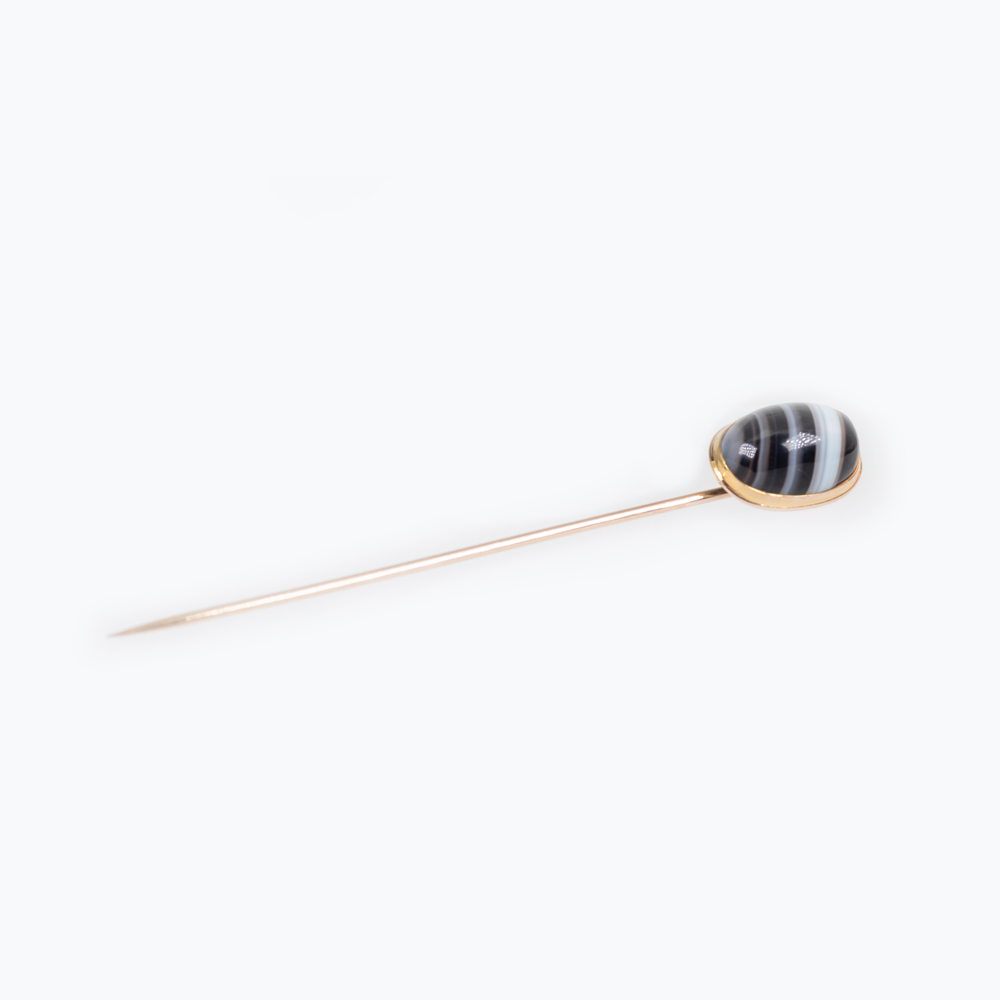 Black Agate Lapel Pin