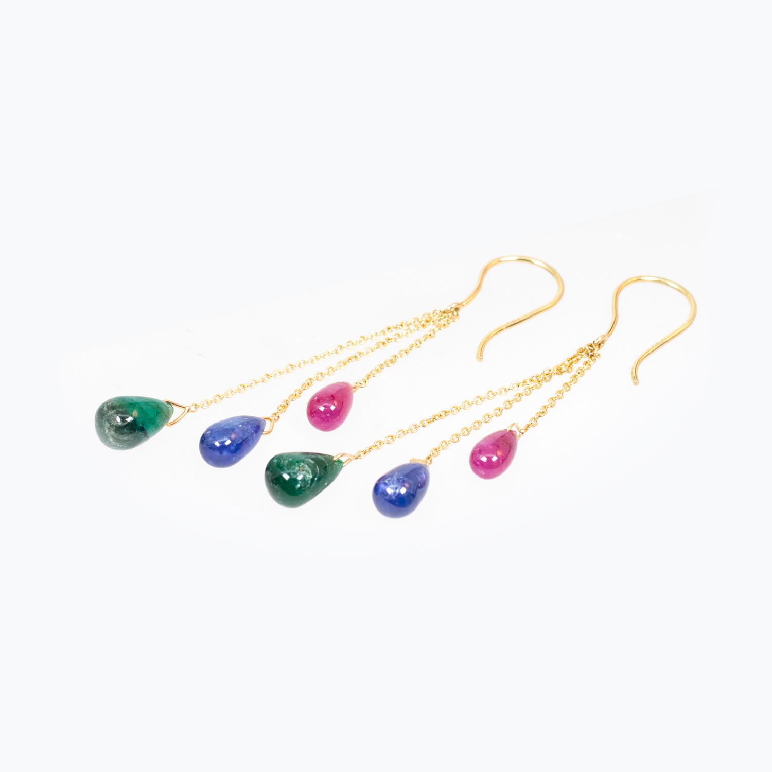 Mix Gemstone Dangle Earrings