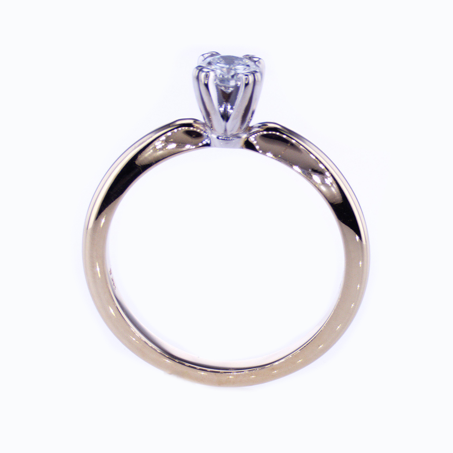 Classic Double-prong Two-tone Solitaire Engagement Ring and Diamond