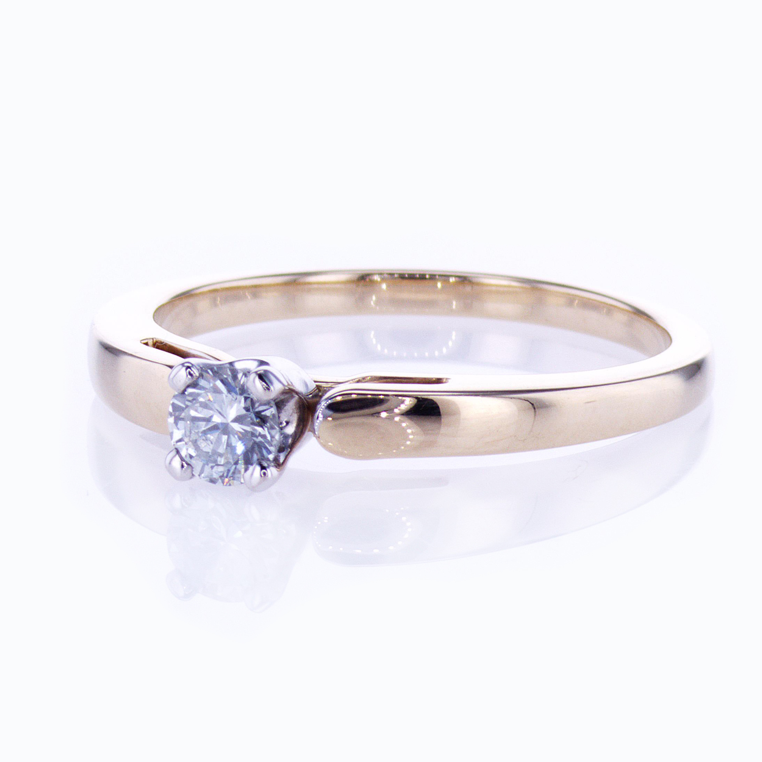 Petite Solitaire Engagement Ring with Diamond Preset