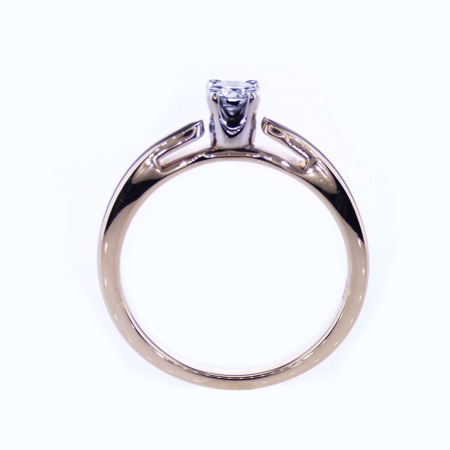 Petite Solitaire Engagement Ring with Diamond Preset