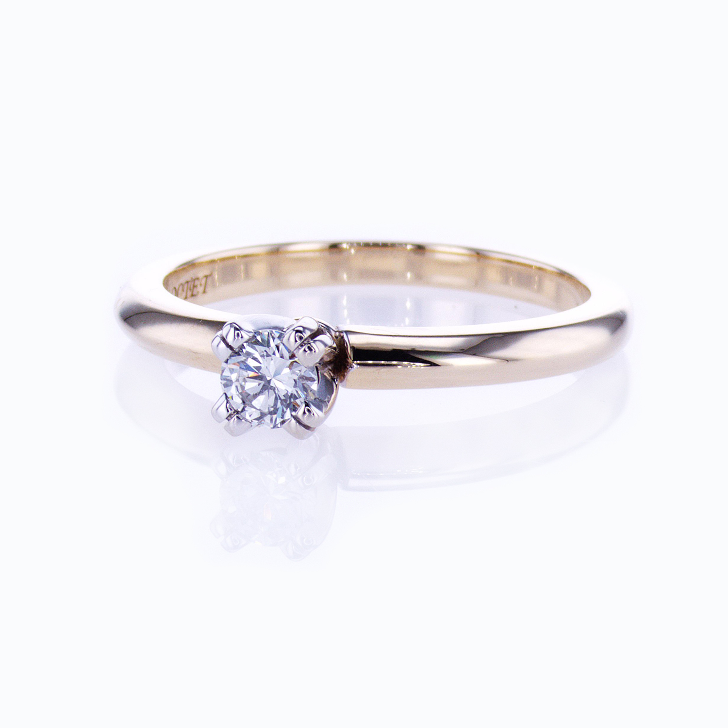 Double Prong Preset Diamond Solitaire Engagement Ring