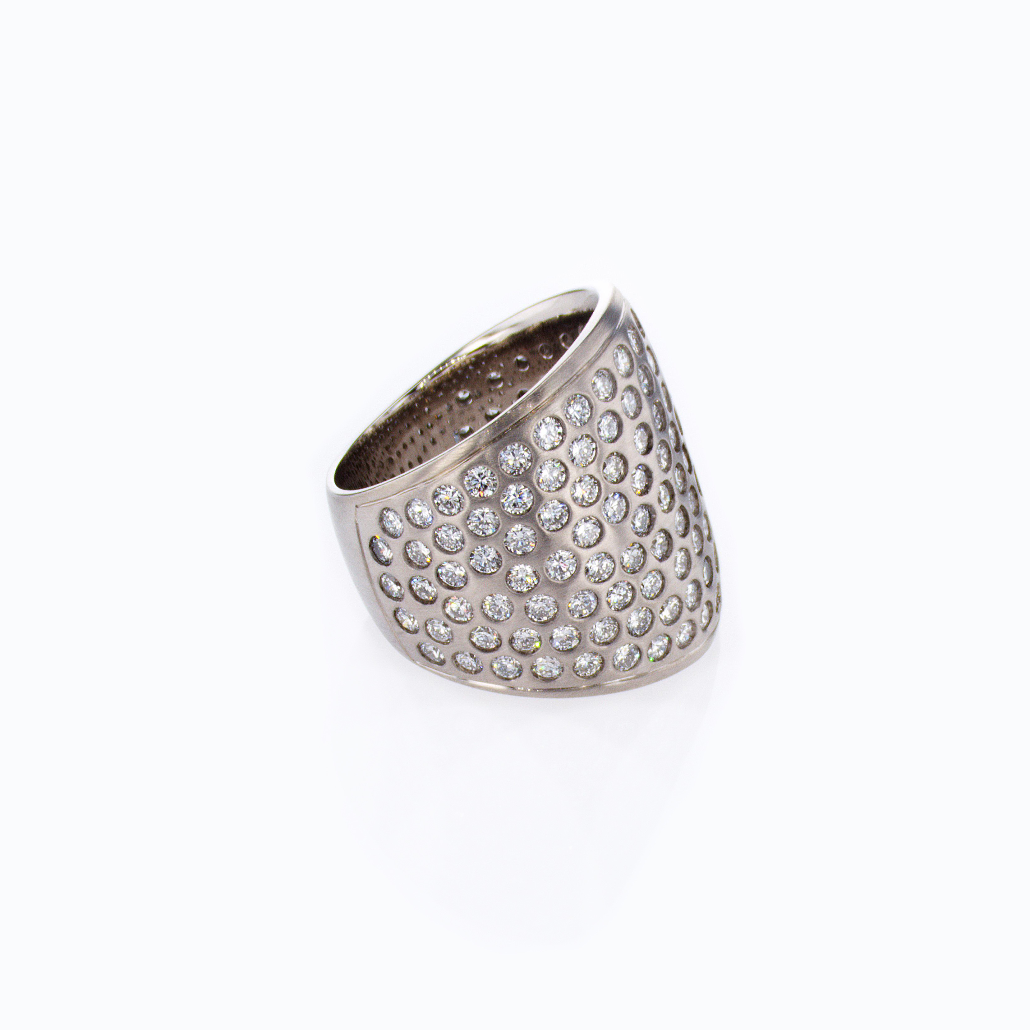 Dino Lonzano Burnished-set Lab-grown Diamond Fashion Ring