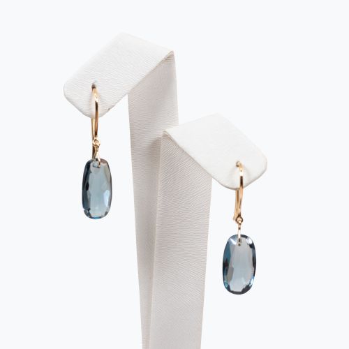 Mixed Cut London Blue Topaz Drop Dangle Earrings