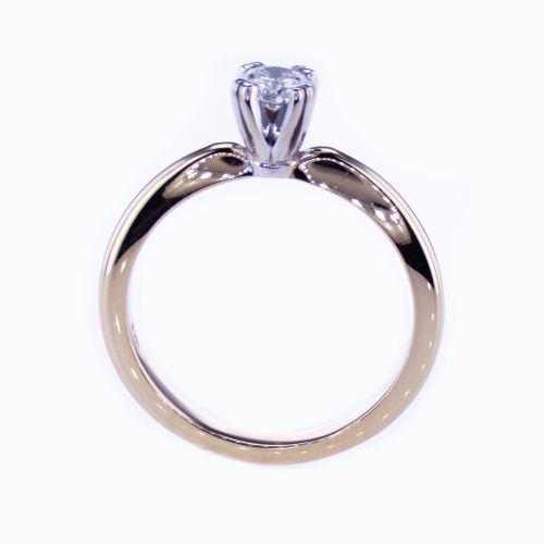 Classic Double-prong Two-tone Solitaire Engagement Ring and Diamond