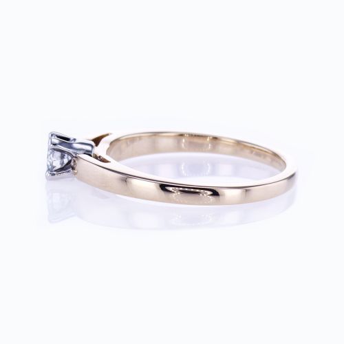 Petite Solitaire Engagement Ring with Diamond Preset