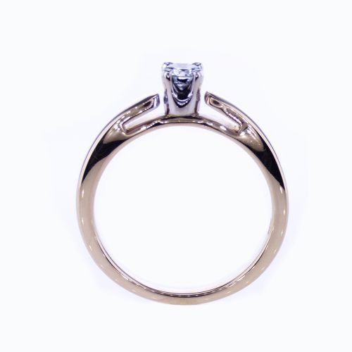 Petite Solitaire Engagement Ring with Diamond Preset