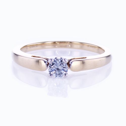 Petite Solitaire Engagement Ring with Diamond Preset