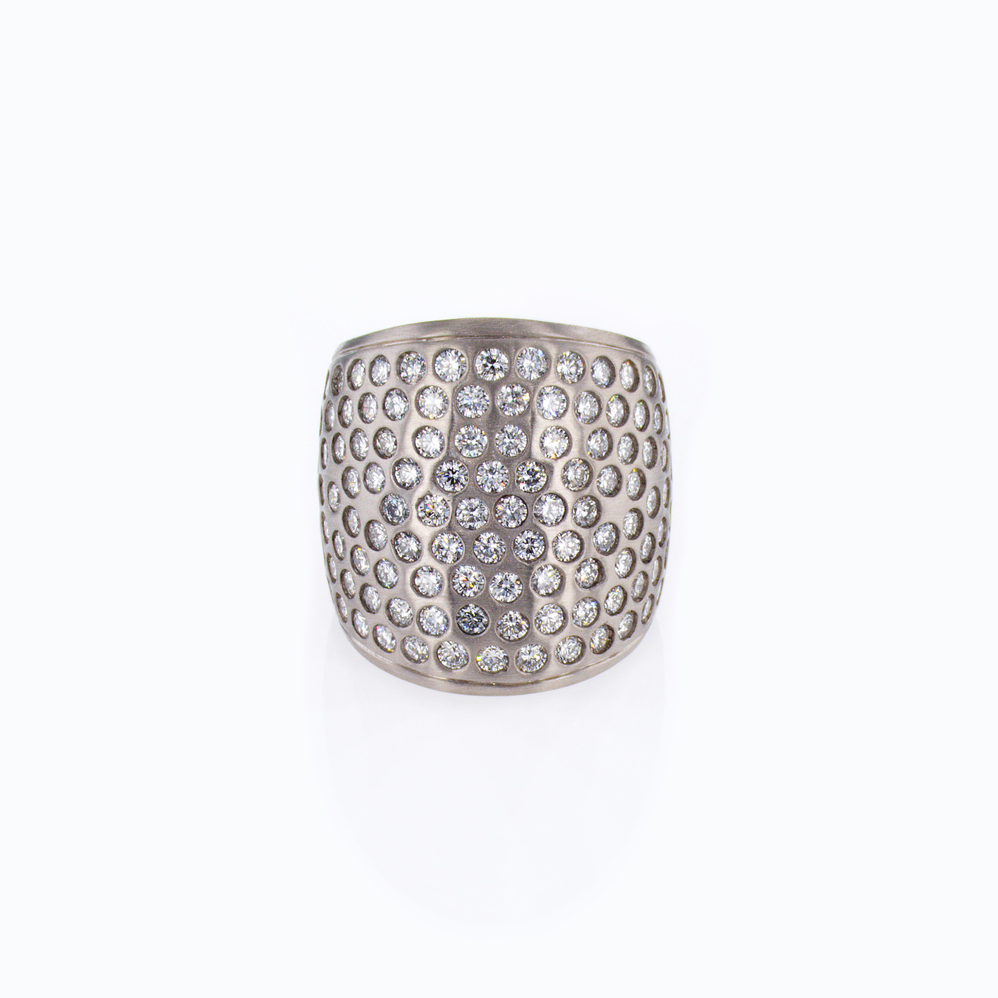 Dino Lonzano Burnished-set Diamond Fashion Ring
