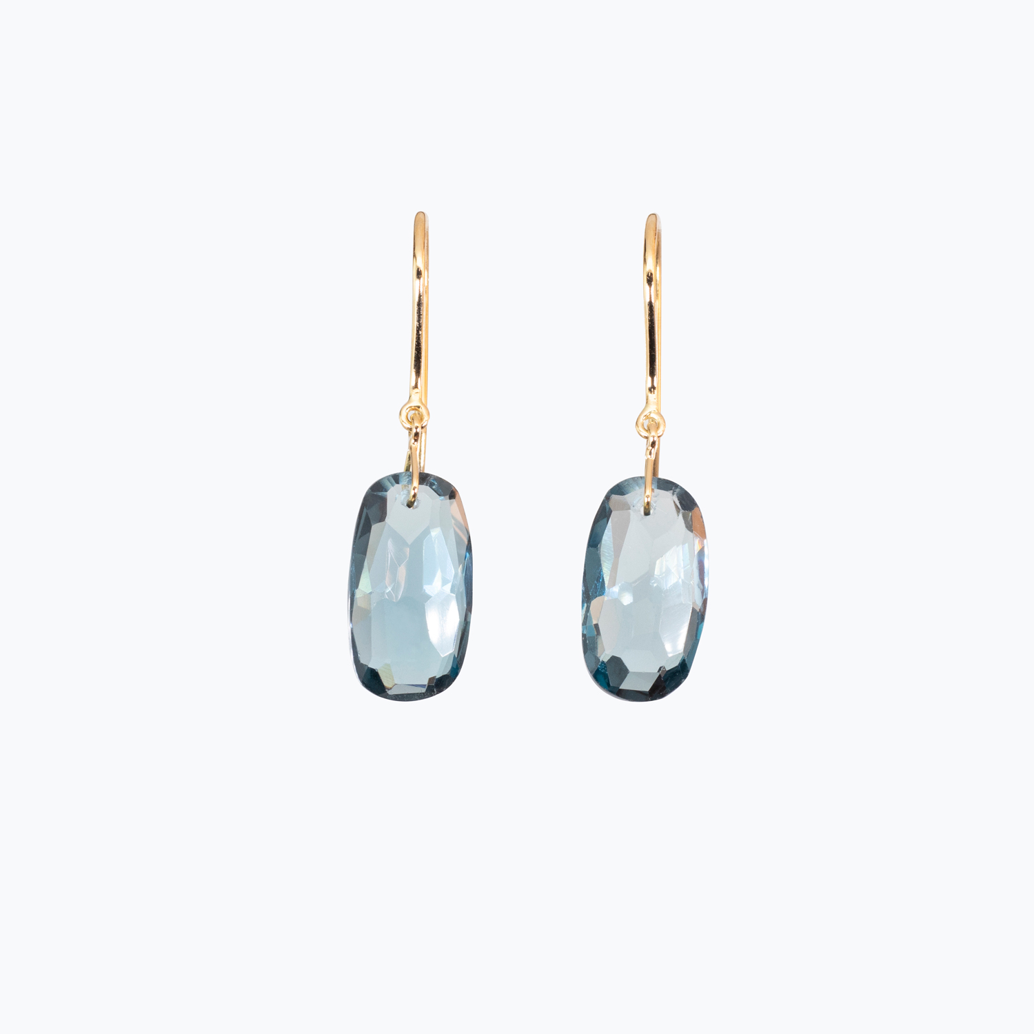 Mixed Cut London Blue Topaz Drop Dangle Earrings