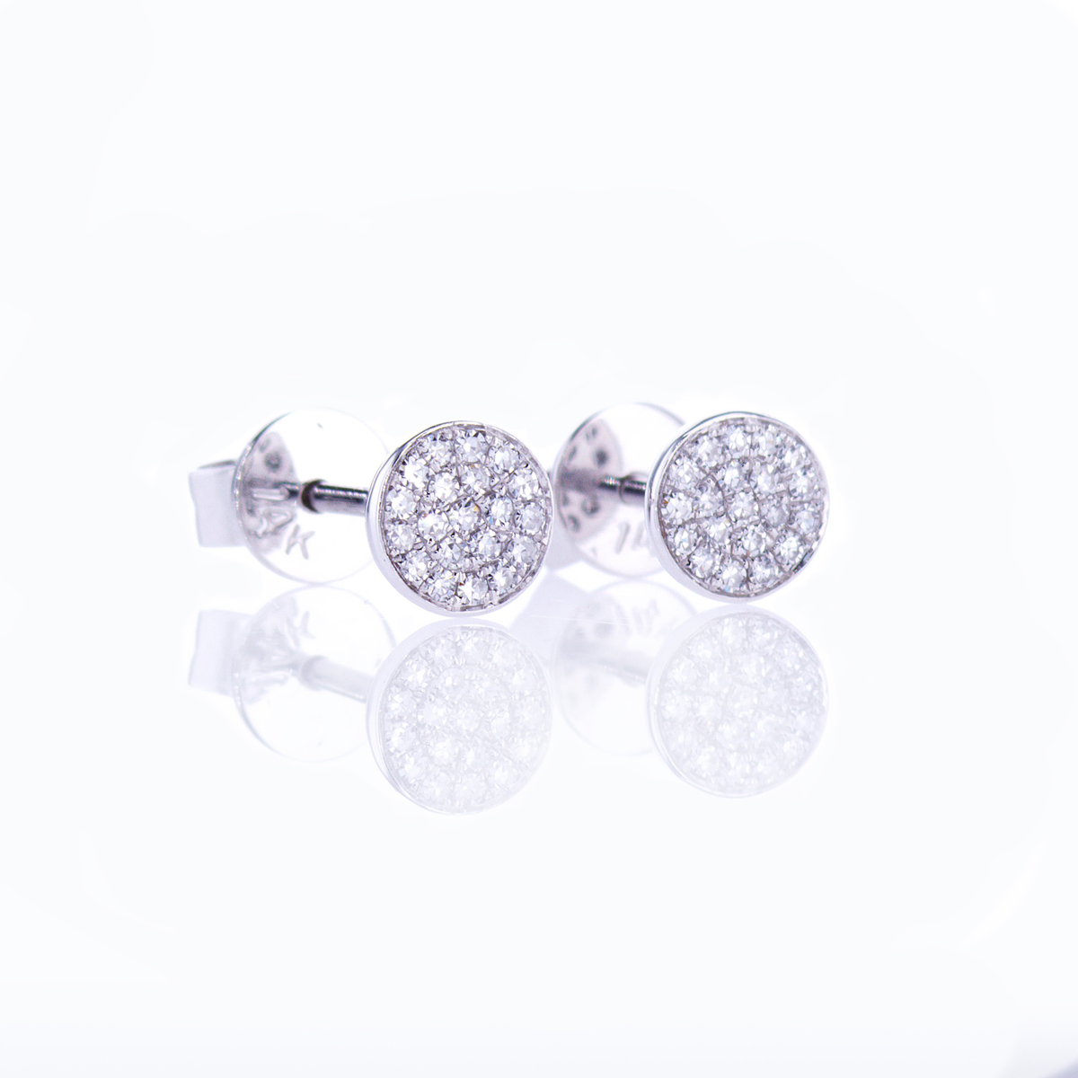 Natural Diamond Cluster Stud Earrings