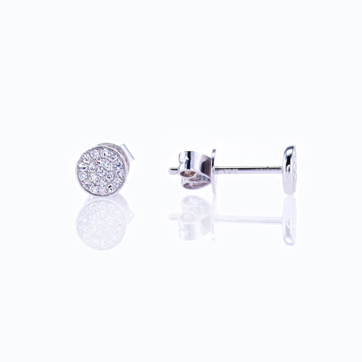 Natural Diamond Cluster Stud Earrings