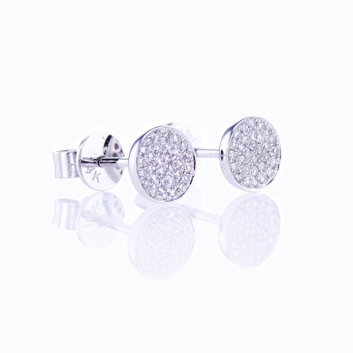 Natural Diamond Cluster Stud Earrings