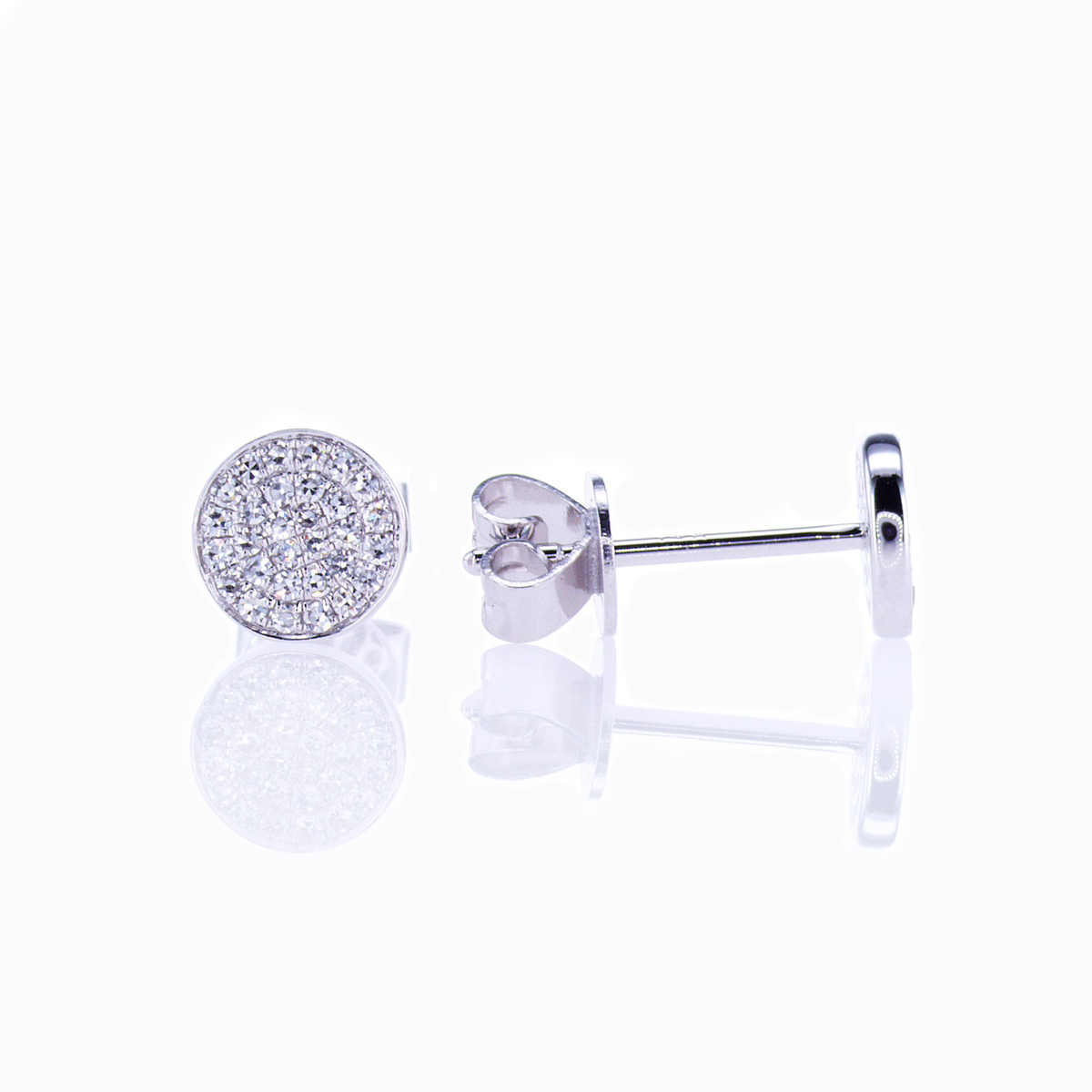 Natural Diamond Cluster Stud Earrings