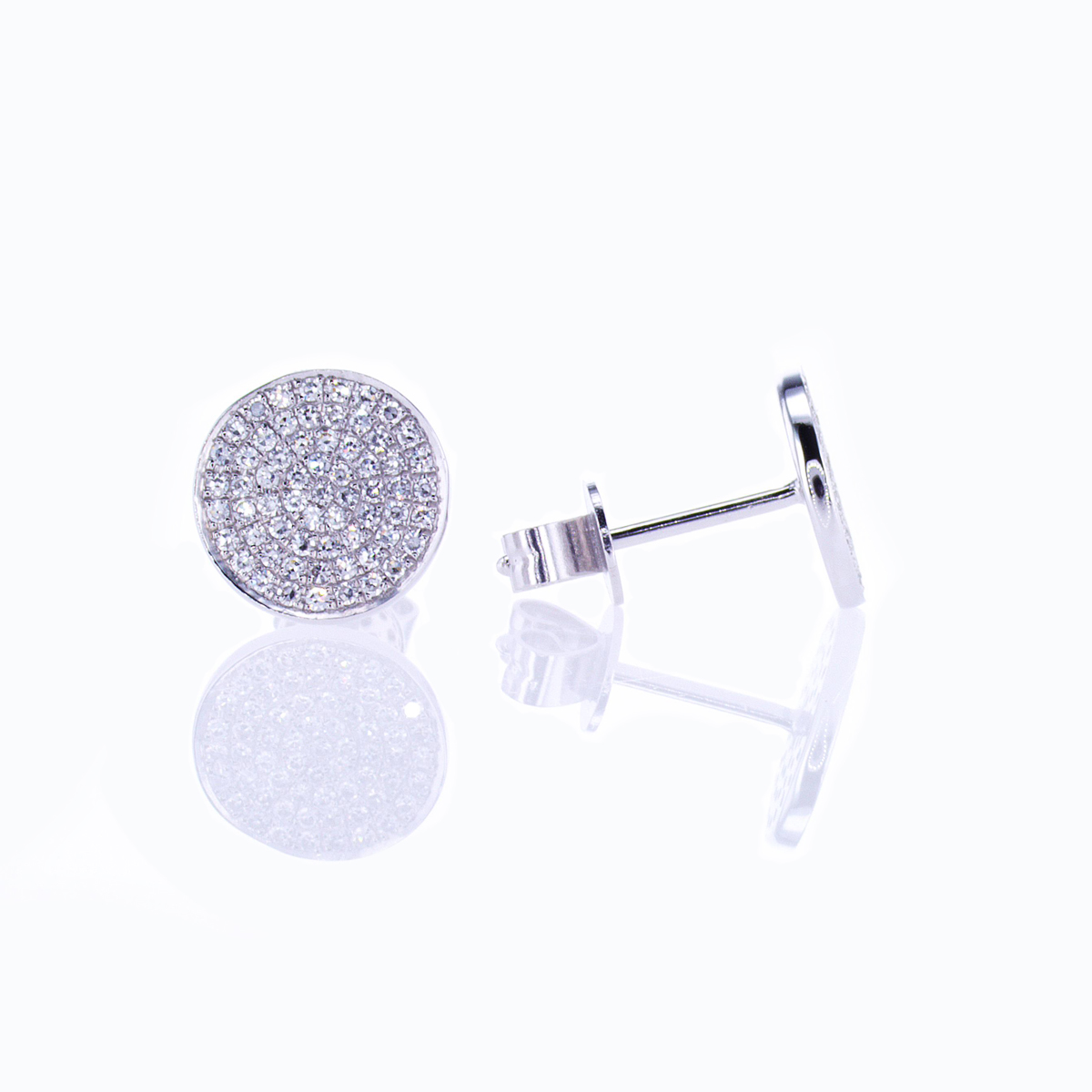Natural Diamond Cluster Stud Earrings