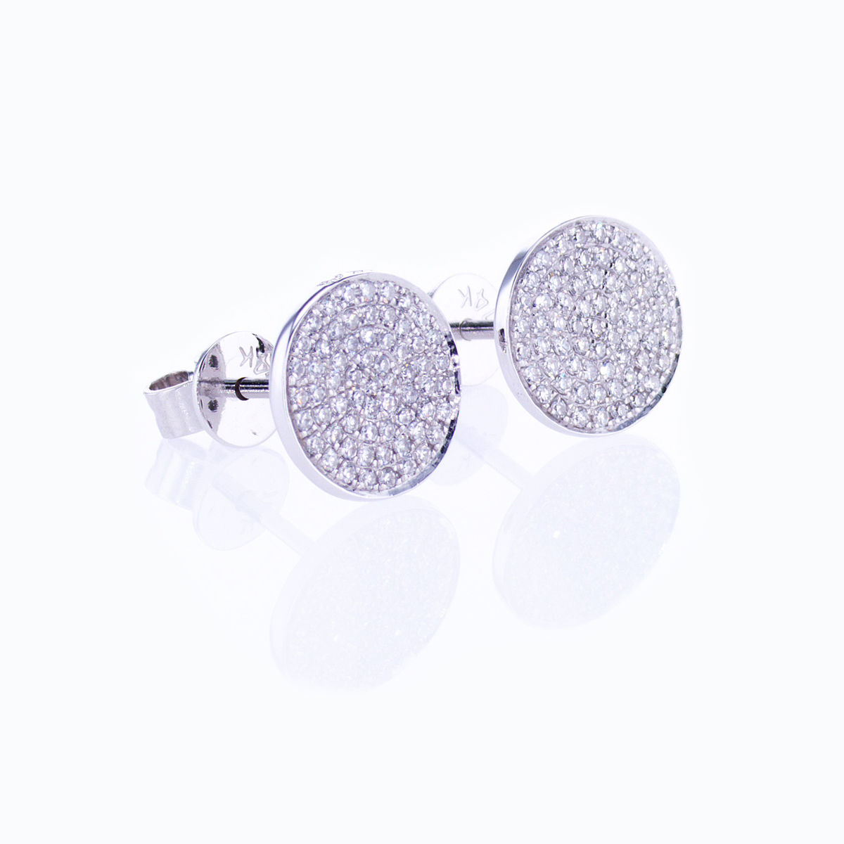 Natural Diamond Cluster Stud Earrings