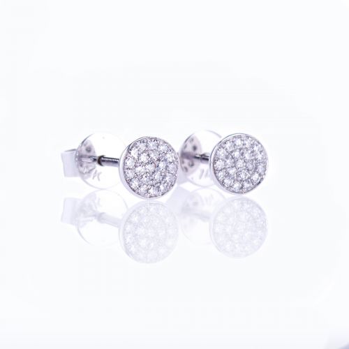 Natural Diamond Cluster Stud Earrings