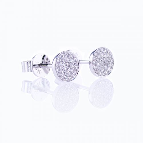 Natural Diamond Cluster Stud Earrings